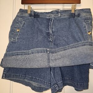 Karen Scott jean skort, sz 12, side pocket